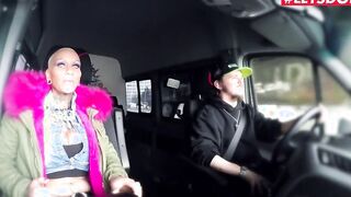 BUMSBUS - TATTOOED GERMAN WITH LONG BREASTS SCREWED HARD INSIDE THE BACKSEAT - LETSDOEIT