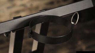 bondage sexy caged and restrained as she masturbates hard