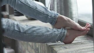 Russian Beauty Foot-Fucks Turned On Stud Until He Cums