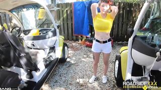 Roadside - Short Haired Ginger Gets Pounded By Mechanic's Huge Dick
