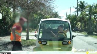 Roadside - Short Haired Ginger Gets Pounded By Mechanic's Huge Dick