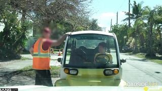 Roadside - Short Haired Ginger Gets Pounded By Mechanic's Huge Dick
