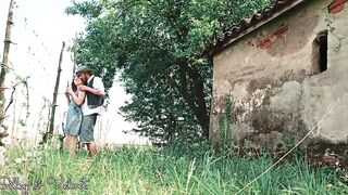 City women pretends to be intrested inside grapes to got plowed by the farmer! He gets freaky and he fucks her throat and twat wildly!