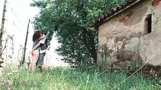 City women pretends to be intrested inside grapes to got plowed by the farmer! He gets freaky and he fucks her throat and twat wildly!