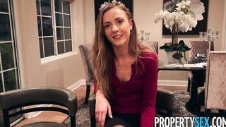 PropertySex Maple syrup farmer fucks Cutie real estate agent into pantyhose