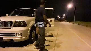 Bbw fucks big black cock inside the middle of the street