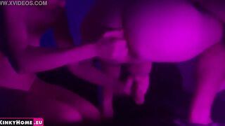 Triple prostate orgasm. Hands free anal orgasm. Milking from the blonde. Chubby dude and thin bimbos.