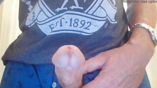 Compilation of 5 long cumshots from fit dad stroking nice dick