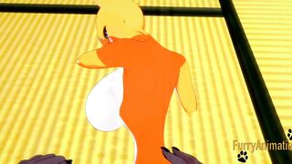 Digimon Anime - Taomon & Grey Fox oral sex hand job boobjob and screwed with multiples creampie 2/2