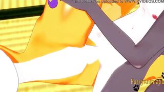 Digimon Anime - Taomon & Grey Fox oral sex hand job boobjob and screwed with multiples creampie 2/2