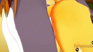 Digimon Anime - Taomon & Grey Fox oral sex hand job boobjob and screwed with multiples creampie 2/2