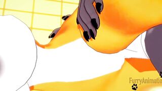 Digimon Anime - Taomon & Grey Fox oral sex hand job boobjob and screwed with multiples creampie 2/2