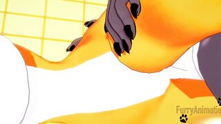 Digimon Anime - Taomon & Grey Fox oral sex hand job boobjob and screwed with multiples creampie 2/2