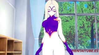 boku no hero Anime - Takeyama Yuu, hand job & Bj