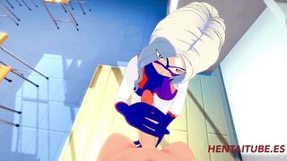 boku no hero Anime - Takeyama Yuu, hand job & Bj