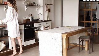 DOEGIRLS - Erotic Hot Mary Rock Goddess Clit and Twat Rubbing in the Kitchen