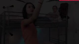 TURNED ON HOSTEL - Slim 18 Yo Plays With A Huge Dick