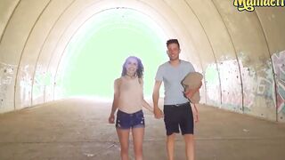 MAMACITAZ - Slim Barely Legal Elle Rose Takes Big Cock Public