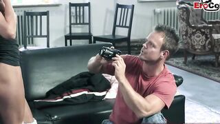 STREET FLIRT - Thin blonde barely legal pick up for anal