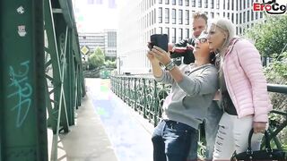 STREET FLIRT - Thin blonde barely legal pick up for anal