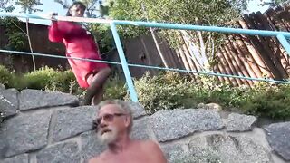 Old slut shows us how to plowed