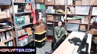 oriental babe Jade Noir Caught Stealing by the Security Guard