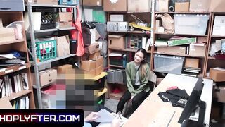 oriental babe Jade Noir Caught Stealing by the Security Guard