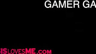 Lucky Stud Lets his Slim Blonde Step Sister Play with his Game but only if she Plays with his Penis