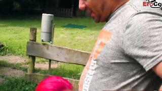 GIGANTIC BUTT GERMAN AMATEUR RED-HAIRED BONED OUTDOOR
