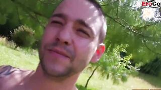 French dark hair petite teens at outdoor amateur sex with anal