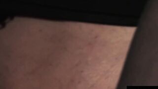 Cute thin chick fucks her tight asshole with a giant