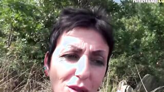 SCAMBISTIMATURI - Kinky Italian Old Lady Getting Fucked in the Ass Outdoor - AMATEUREURO