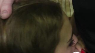 Penis-hungry GF getting to suck me off