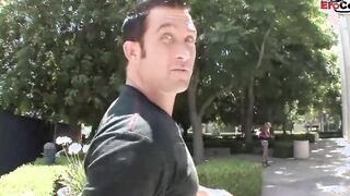 Thin blonde bitch pick up at the street from too