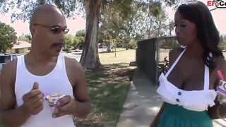 Long Boobies black Cougar getting screwed! until her huge boobies bouncin