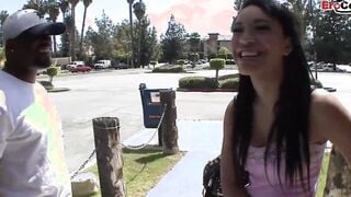 Slender African bimbo with small hooters pick up from a bbc