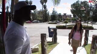 Slender African bimbo with small hooters pick up from a bbc
