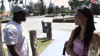 Slender African bimbo with small hooters pick up from a bbc