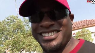 Ebony bimbos pick up for a nice ffm three-way with