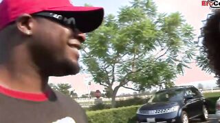 Ebony bimbos pick up for a nice ffm three-way with
