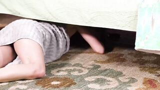 ADULT TIME - Dyke Roomie Finds Maya Woulfe and Khloe Kapri STUCK Under The Bed!