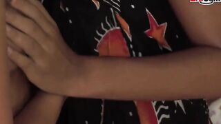 Skinny girls with tiny boobies in a ffm anal three way