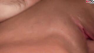 Double penetration 3-way with a slender black haired bimbos