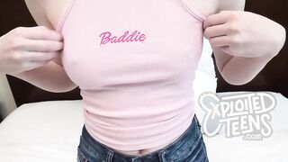 This pure redheaded 18 slobbers all over a fat dick Slut two