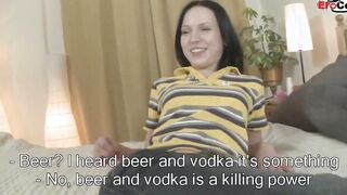 Slim black haired vagina with mouth anal banged in a casting