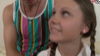 Slim dark haired college women pounded! in the small ass
