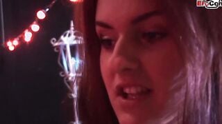 Dark Haired 18 year old yo in a corset fucks in an anal 3 way FMM