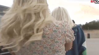 Lesbian 3some with Toys one dark hair and two blonde girls