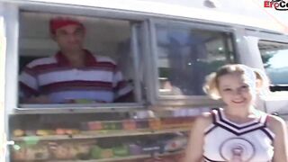 Blonde 19 yo pounded! into a car until the jizzed into her face