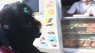teenagers with curly hair and small titties pick up at the street